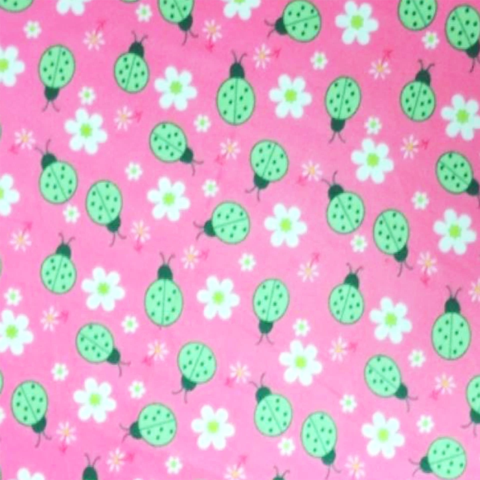 PICO TEXTILES, INC Ladybugs & Daisies Fuchsia Print Fleece Fabric - 60" Wide - Sold by The Yard