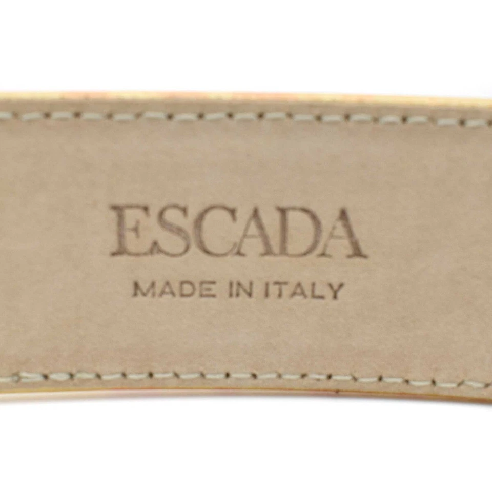 Nuevo Cinturón Escada Melón Naranja/Coral Estampado Serpiente Charol $210 Talla 40/10 EE. UU. Foto 4 de 4