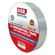 T.R.U. AF Heat Shield Resistant Aluminum Foil Tape HVAC: 1in wide x50 yds (2Mil)