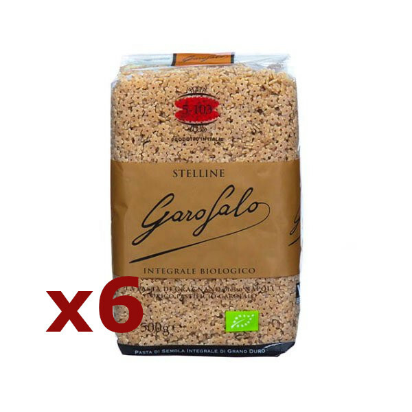 Pasta GAROFALO STELLINE hergestellt mit INTEGRAL Hartweizengrieß 6 Stück 500 gr