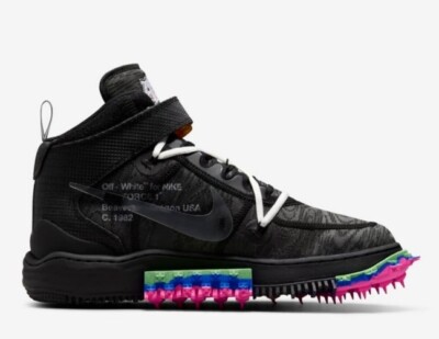 Nike Off-White x Air Force 1 Mid  Men Size 9.5 Color Black DO6290 001