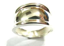 Kaedesigns, Genuine 9ct Full Solid White Gold Thick Dome Ring 12mm Wide