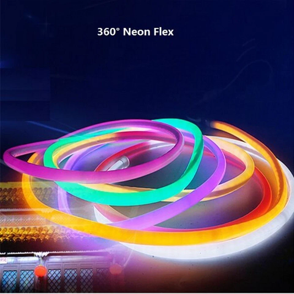 360 Degree Glow flex Round LED Neon Rope light strip 220V 2835 waterproof lamp - Image 2 of 4