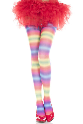 Regenbogen Mehrfarbig Blickdicht 70 DEN Strumpfhose Sexy Designer Dessous P37023