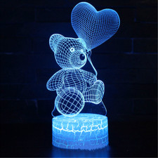 3D Love Bear Series Night Light