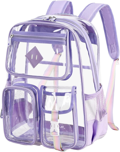 Clear Backpack for School Heavy Duty PVC Transparent Bag See through Bookbag for - Picture 12 of 12