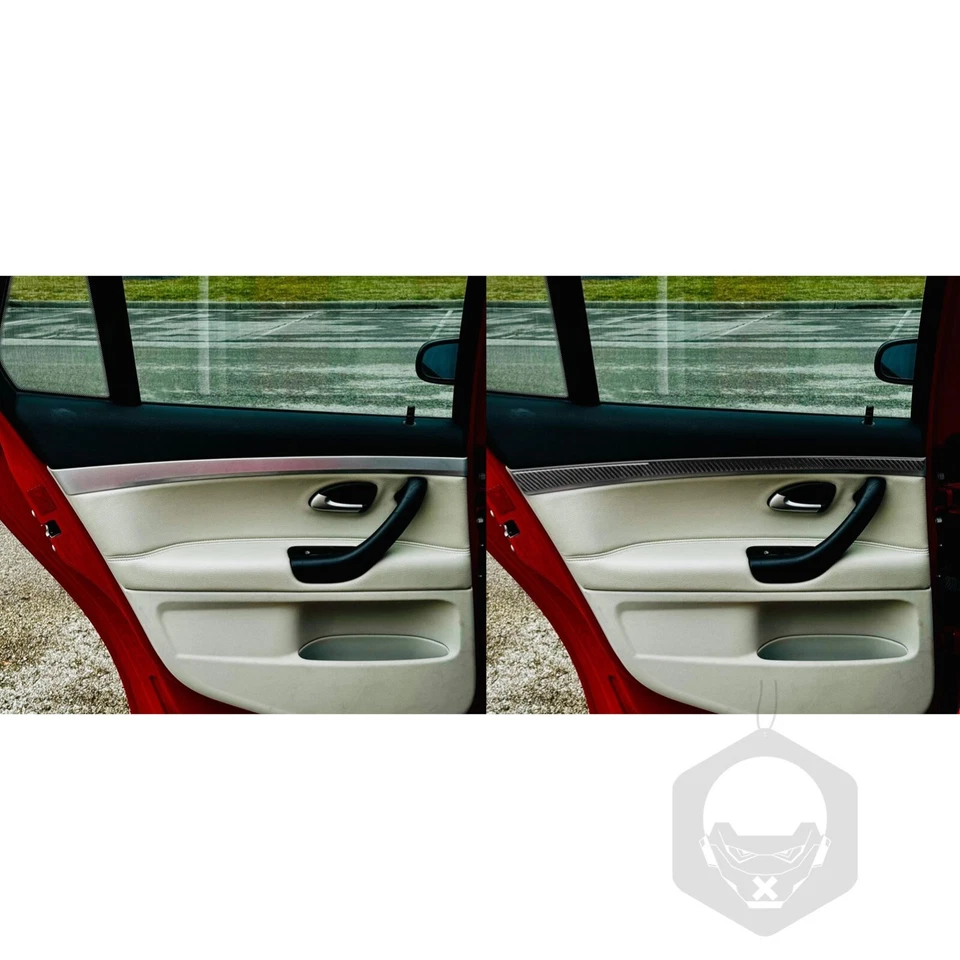 Tiras de moldura de cubierta de panel de puerta interior de fibra de carbono real 4 piezas para Saab 9-3 03-11 Foto 4 de 4