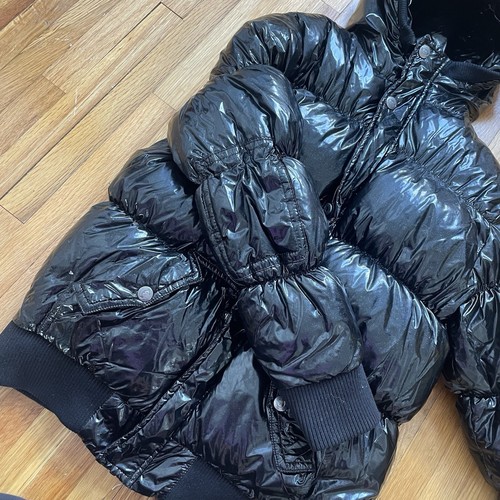 Abrigo Hinchado Appaman Niñas en Negro Brillo Talla 12 Plumón Relleno Chaqueta de Invierno - Imagen 7 de 17