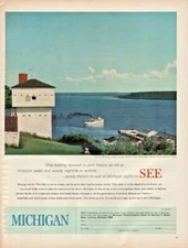 1966 Old Fort Mackinac Island Great Lakes Michigan - Vintage Tourism / Travel Ad
