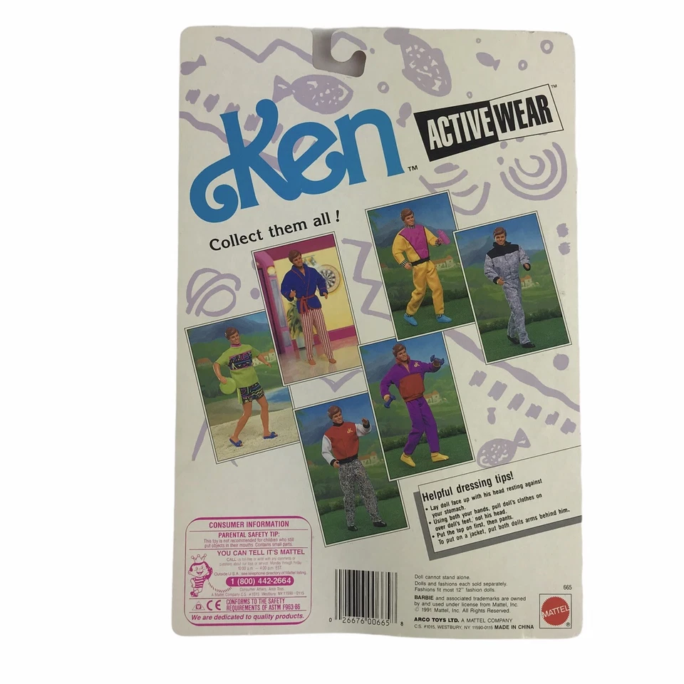 Mattel 1991 Ken Outfit Sport Active Wear Letterman Chaqueta Accesorios Ropa Foto 3 de 3