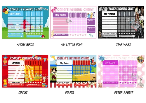 Children's Personalised Reward Chart. Kids behaviour, Chore, Toilet Training NEW - Picture 7 of 12