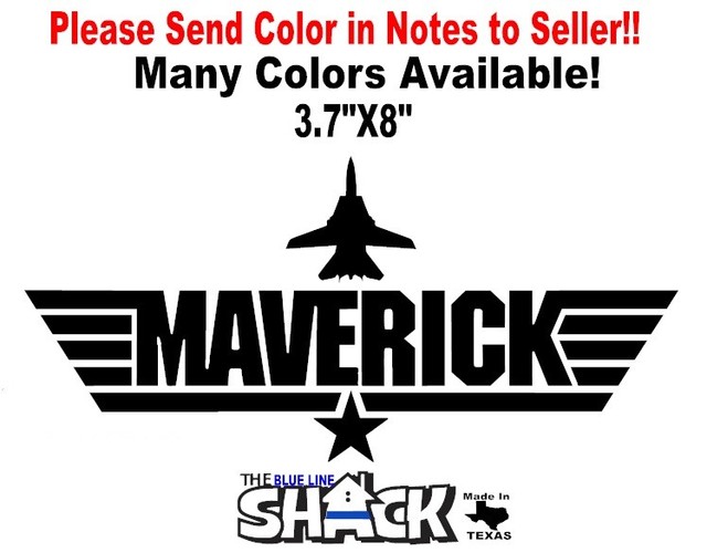 Maverick vinyl decal top gun 3.7x8 car truck suv window decal sticker