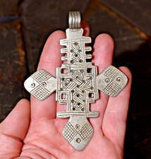 Large Antique Ethiopian Coptic Christian Church Cross Pendant African Amulet