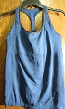 Lululemon 12 Ebb & Flow Racerback Tank Rugged Blue Inkwell Navy Trim EUC!