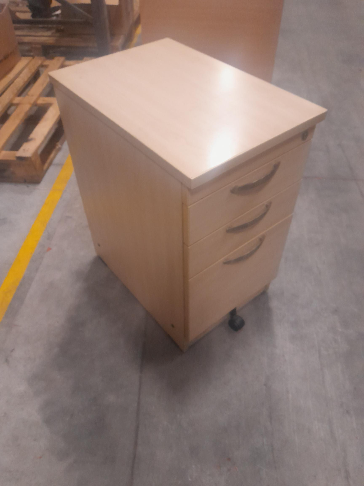 3 Drawer Mobile Office Pedestal Desk Drawers Birch wheels Storage