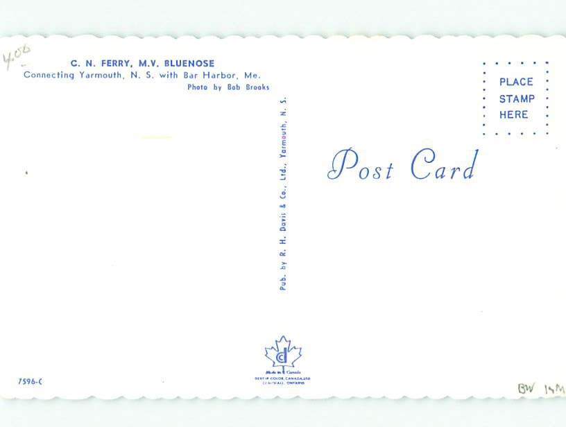 Pre1980 BLUENOSE FERRY BOAT Bar Harbor Maine ME 10/19 AF3989 eBay