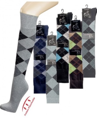 TOP Reitsocken, Reitstrümpfe, Reit-Kniestrümpfe Polstersohle kariert NEU + OVP 