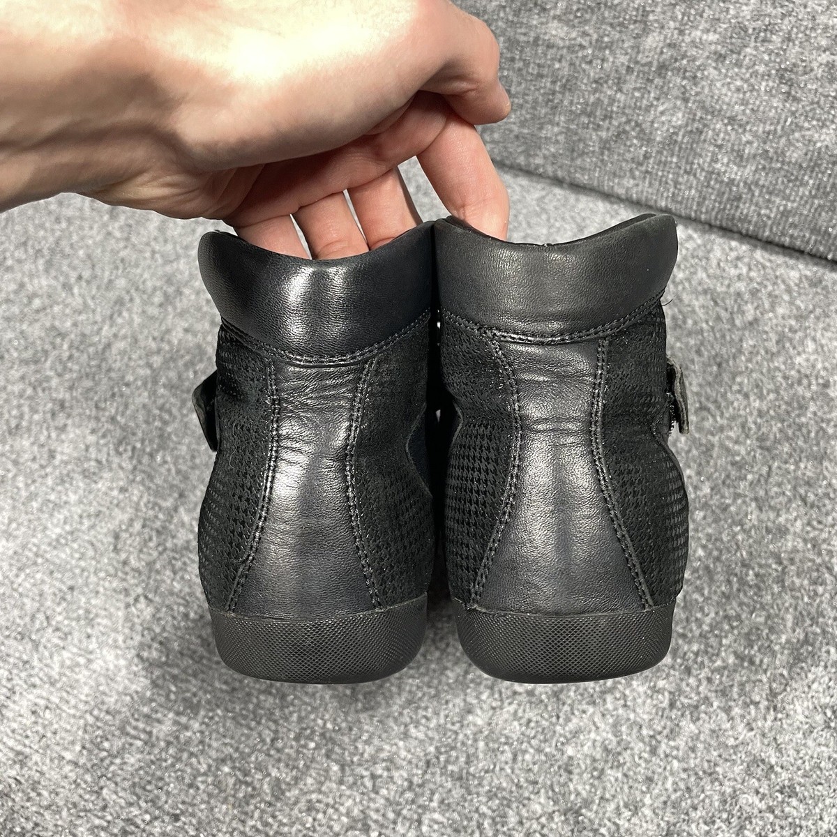 Christian Dior Leather Shoes Women Size 38 Black High Top Sneakers