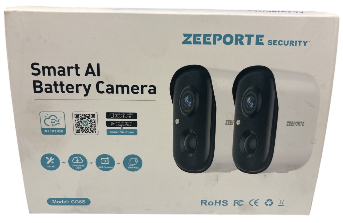 ZEEPORTE Security Smart AI Battery Camera CG6S | eBay