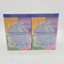 Two Remington Spa Therapy Collection Cotton Booties & 60 Disposable Foot Liners