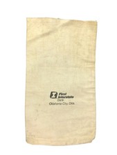 First Interstate Bank Oklahoma City Okla Canvas Cloth Cash Deposit Bag 20 x 11"