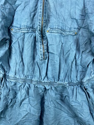 speed control new york denim dress speed control new york dress Blue chambray Sz L Shift Legendary Shirt dress knee