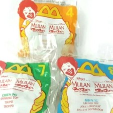 Lot of 3 Vintage 1998 McDonald s Disney Mulan Happy Meal Toys Factory Sealed