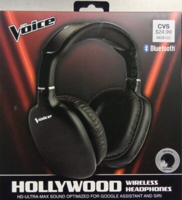 The Voice Hollywood Wireless Bluetooth Headphones New Built In Mic