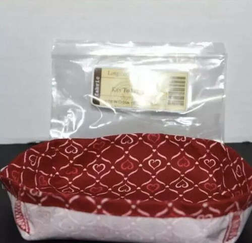 LONGABERGER SWEETHEART KEY TO MY HEART LINER ~ BLUSHING HEARTS FABRIC #23910 NIB - Picture 3 of 10