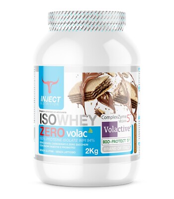 Proteine Isolate Iso Whey Null Volac (2kg) INJECT NUTRITION Waffel Haselnuss