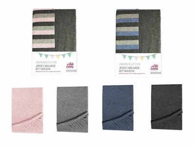 ARLE-LIVING Melange Baby Jersey Bettwäsche Set 100x135 cm Spannbettlaken 70x140 cm meliert