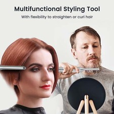 KIPOZI 3/10" Titanium Mini Pencil Flat Iron Straightener Curler for Short Hair 3