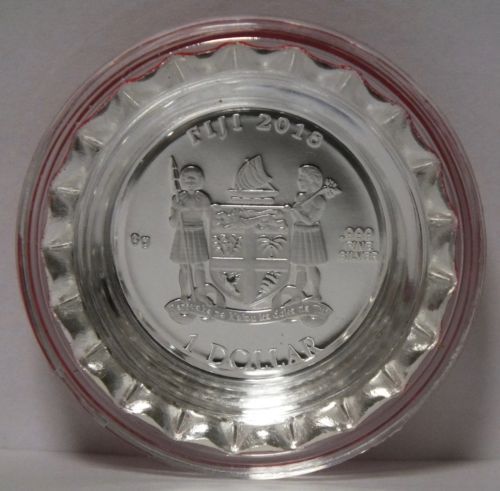 2018 Coca-Cola Collectible Bottle Cap Shaped 6g .999 Silver Proof