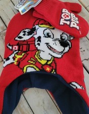 Boy's Nickelodeon Paw Patrol Hat  Mitten Set One Size Red and Blue