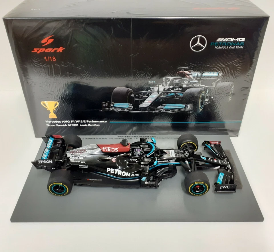 SPARK 1:18 MODELLINO AUTO F1 MERCEDES W12 LEWIS HAMILTON GP SPAGNA 2021 DIE CAST - Immagine 4 di 4
