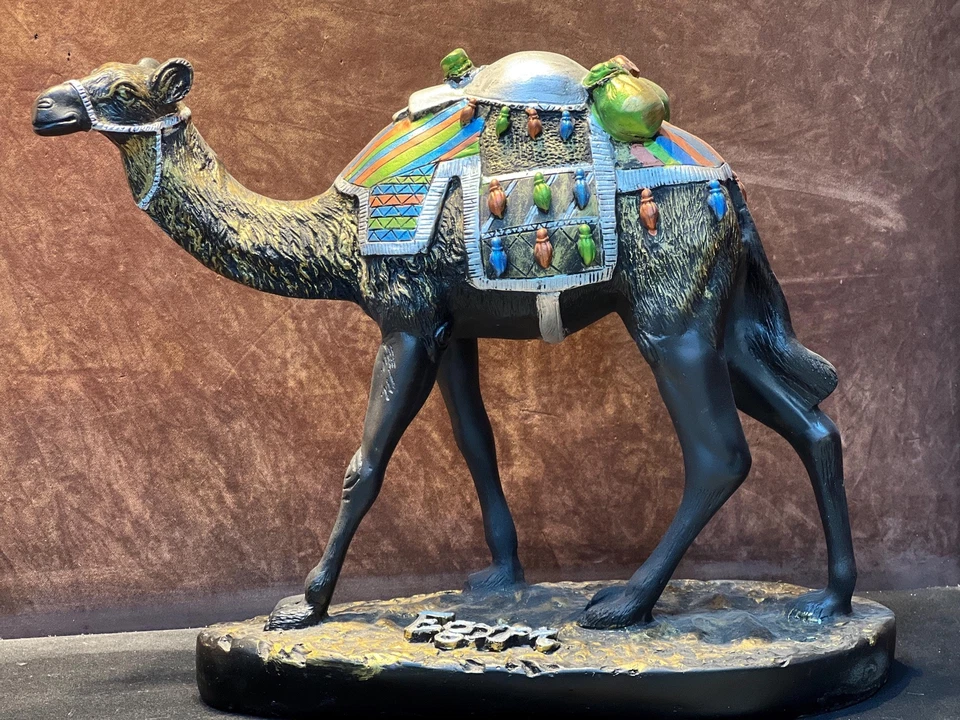 Handmade Egyptian Camel Stone Statue, Hand painted Carved Egyptian camel figuri - Image 4 of 4