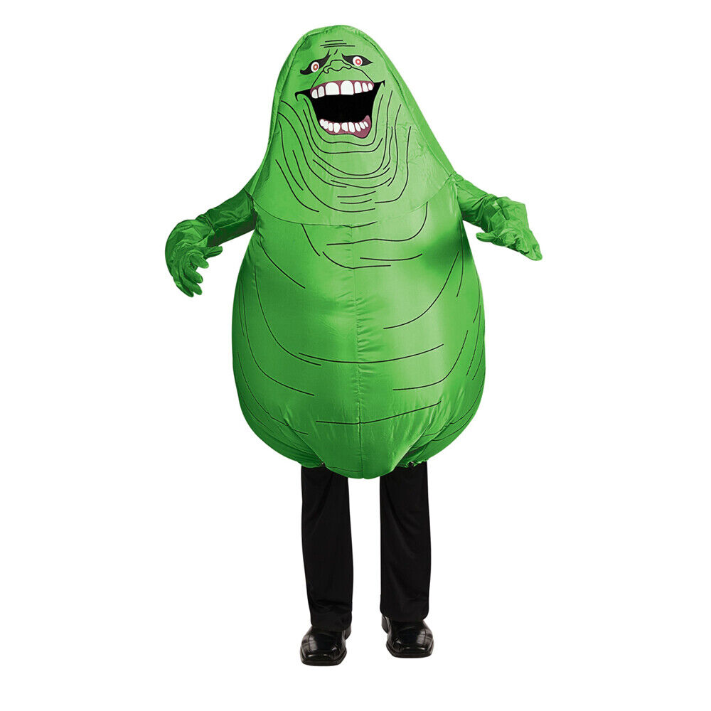 Ghostbusters Green Slimer Inflatable Costume Halloween For Kids/Adults (Inflatable Jumpsuit with Battery-operated Fan, Headpiece, Sleeves & Gloves)