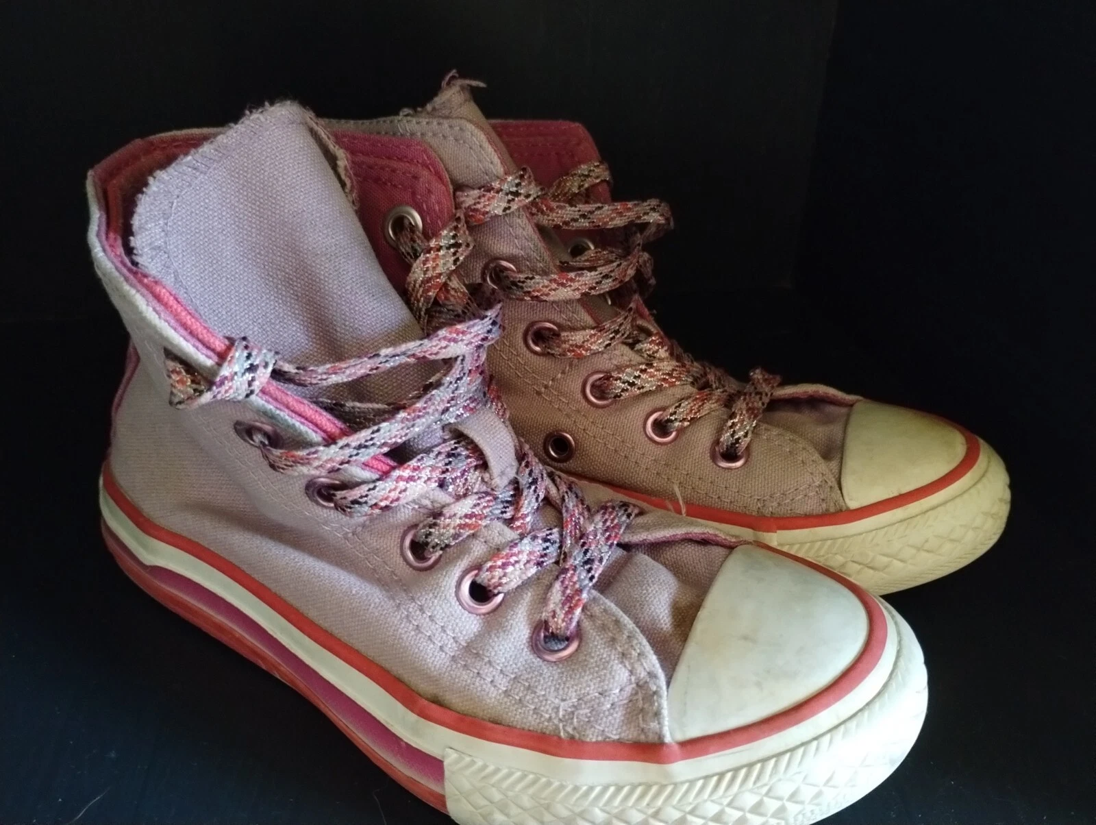 Sneakers Converse bambina Chuck Taylor due pieghe hi rosa viola taglia US 12Y