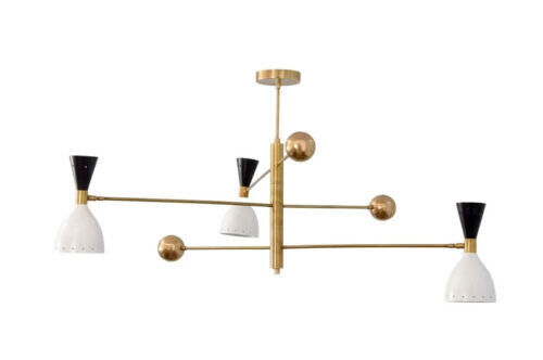 Mid Century Style Raw Brass Sputnik chandelier Decorative Diabolo Light Fixture