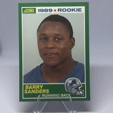 SCORE 1989 Score Barry Sanders Rookie RC #257 Detroit Lions Base Set Card. rookie card picture