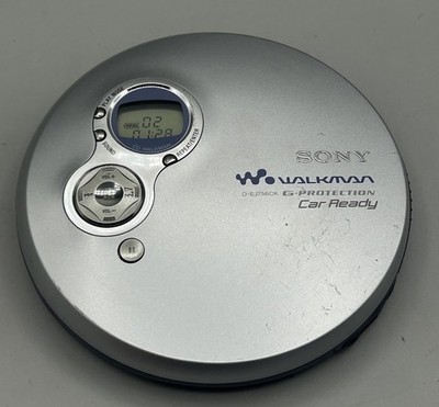 Sony D-EJ756CK Walkman Portable CD Player Silver Car Ready, WORKING