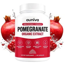 Auniva Pomegranate Extract Capsules, 60 Capsules, Natural Pomegranate Supplement