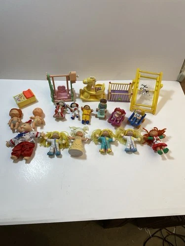 Vintage Mixed Lot Of 1990s Mini Cabbage Patch Kids Dolls And Accessories