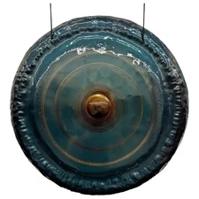 Acolyte 24" Dimple Gong - Blue Gold Swirl - The Gong Shop