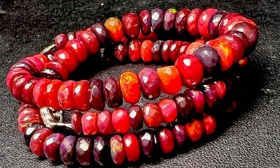 Einzigartiges Geschenk Unisex Äthiopischer Opal Halskette Feueropale Sterlingsilber Verlängerung