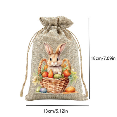 Ostern Geschenktüten Kordelzug 30er Set Hase Ei Süßigkeiten Beutel Leinen Mix