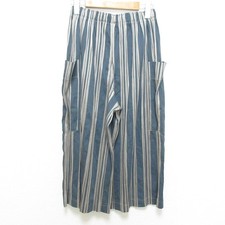 PLEATS PLEASE Issey Miyake Striped Easy Pants PP63-JF551 Size 4 Gray Women USED