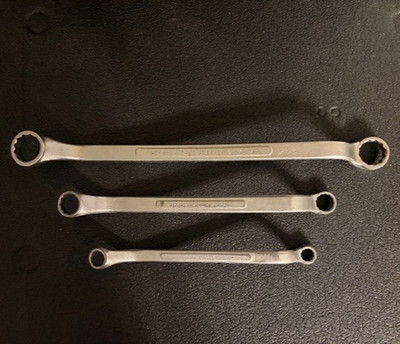 VTG THREE BARCALO BUFFALO 25/32x3/4 & 9/16x1/2 & 7/16x3/8 DEEP OFFSET Wrenches