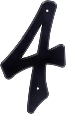 839758 Black House Number 4, 4-Inch, Nail On, Plastic, Address, Plaque