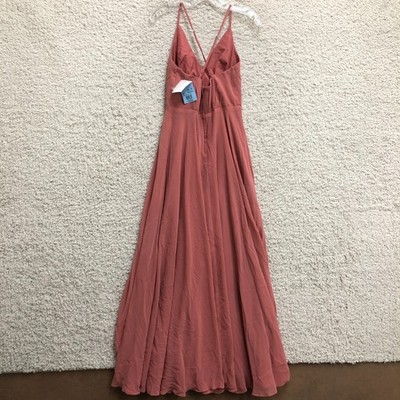 sedona color bridesmaid dresses NEW Davids Bridal Dress 4 Adult Red Maxi Surplice V Neck Women coral bridesmaid dresses